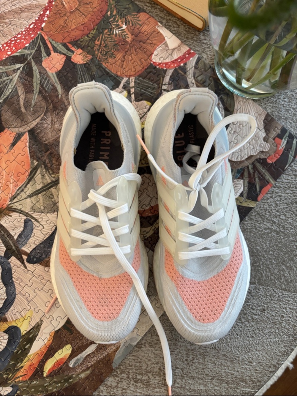 adidas Women's Sneakers White with Pink Accent - Picture 4 of 6
